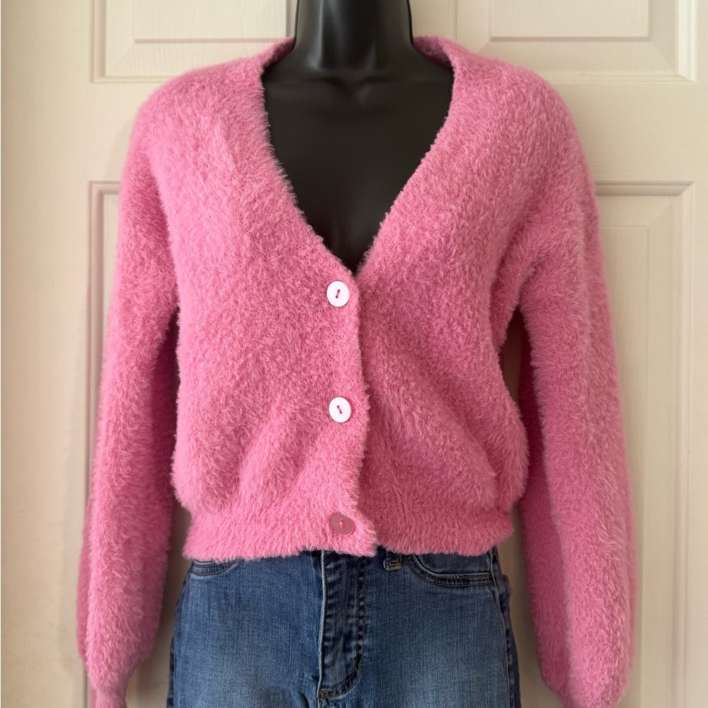Pink Fuzzy Women's Sweater